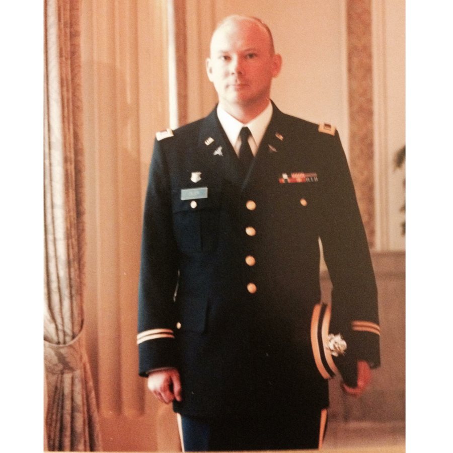 Ted Garland Oiler in Army dress blues